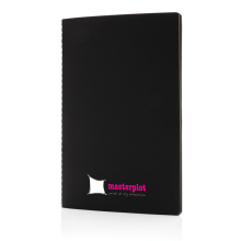 Softcover PU notitieboek met gekleurde accent rand - Topgiving