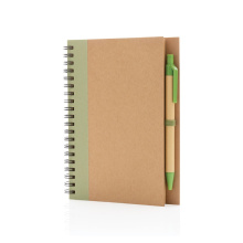 Kraft spiraal notitieboekje met pen - Topgiving