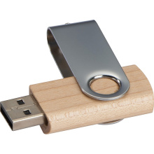 USB-stick Twist van hout, licht, 8GB - Topgiving