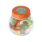 Kleine glazen pot gevuld met ca. 40 gr. jelly beans gekleurd deksel - Topgiving